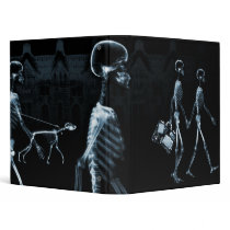 Blue X-Ray Skeletons Midnight Stroll Binder