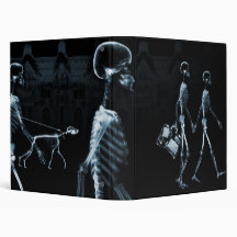 Blue X-Ray Skeletons Midnight Stroll Binder