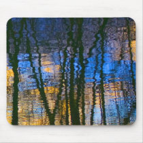 Blue & Yellow Abstract Reflections Patterned Mousepad