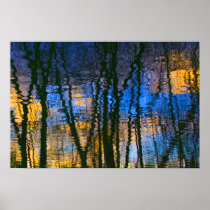 Blue & Yellow Abstract Reflections Patterned Print