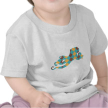 Blue & Yellow Argyle Octopus Tee Shirt