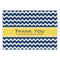 Blue Yellow Chevron Employee Anniversary Card