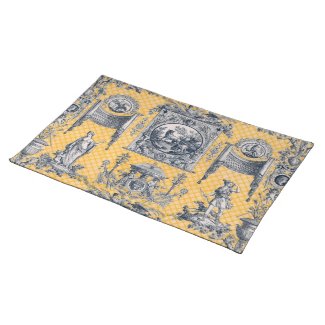 Blue & Yellow French Neoclassical Toile Placemat
