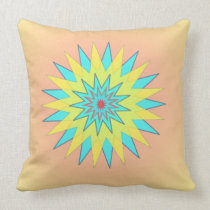 Blue Yellow Orange Meditation Yoga Mandala Pillow pillows