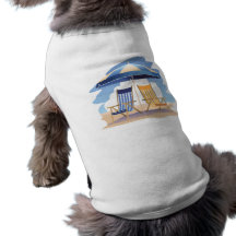 Blue & Yellow Striped Beach Chairs & Umbrella Pet Clothing