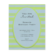blue yellow striped party full color flyer