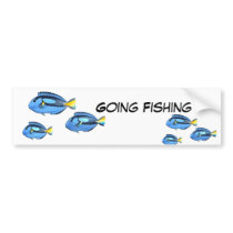 Blue & Yellow Tropical Fish Bumper Sticker