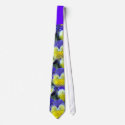 Blue Yellow Violas Wedding Tie