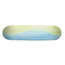 Blue Yellow Waves Abstract skateboards