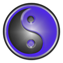blue Yin and Yang stickers by bashaa blue Yin and Yang stickers