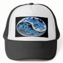 Blue Yin-Yang Dragons Baseball Trucker Hat by MistaSCARY Blue Yin-Yang Dragons Baseball Trucker Hat