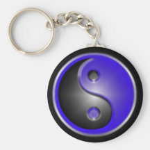blue yin&yang key chain