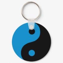 Blue Yin Yang Keychain