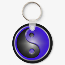 blue yin&yang keychains