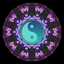 Blue Yin Yang Symbol UV-Delica Art Sticker