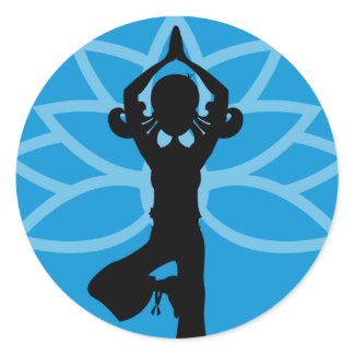Blue Yoga Silhouette Sticker sticker