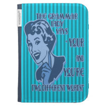 Blue Your and You're Kindle Folio Case