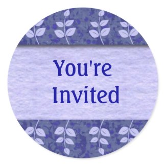 Blue You're Invited Envelope Seals Round Stickers sticker