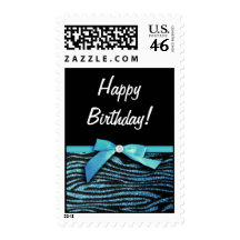 Blue Zebra and ribbon bow graphic Stamps