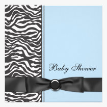 Blue Zebra Boy Baby Shower Invitations invitations