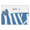 Blue Zebra Pattern Table Seating Card
