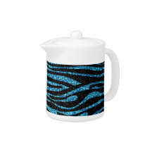 Blue zebra print (faux glitter bling)
