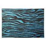 Blue zebra print (faux glitter bling) place mats