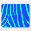 Blue Zebra Print mousepads