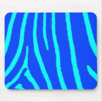 Blue Zebra Print mousepads