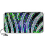 Blue Zebra Stripe Abstract Speakers