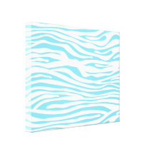 Blue Zebra stripe pattern Canvas Prints