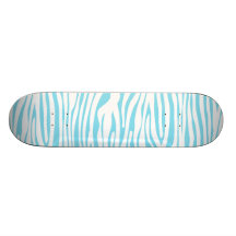 Blue Zebra stripe pattern Custom Skateboard