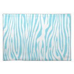 Blue Zebra stripe pattern Place Mat