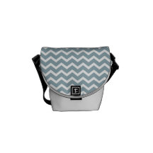 Blue Zig Zag Chevrons Pattern Courier Bags