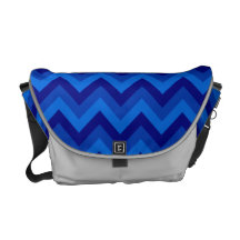 Blue Zig Zag Pattern. Courier Bags