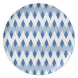 Blue Zigzag Pattern with Diamond Shapes. plates