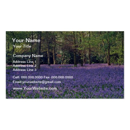 Bluebell Woods, England  flowers Business Cards (front side)