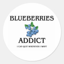 Blueberries Addict Round Stickers
