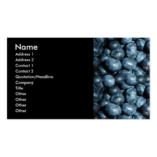 Blueberries Business Card (front side)