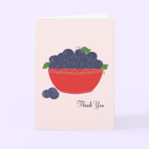 Blueberries in a Red Dish Thank You cards