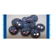blueberries personalized photo card