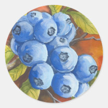Blueberries Round Sticker