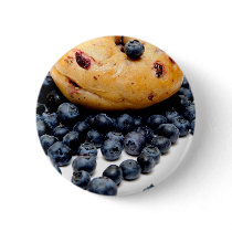 Blueberry Bagel Pinback Button
