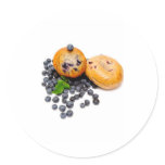Blueberry Bagel Round Stickers
