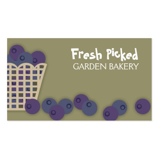 blueberry basket baking cooking business cards ...