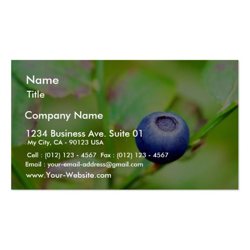 Blueberry Business Card Template (front side)