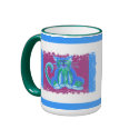 Blueberry Cat on Pink mugs