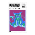 Blueberry Cat on Pink postage