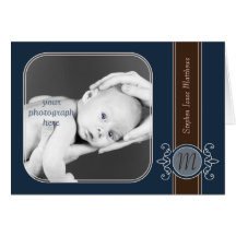 Blueberry Classic Harvest Monogram Note Cards