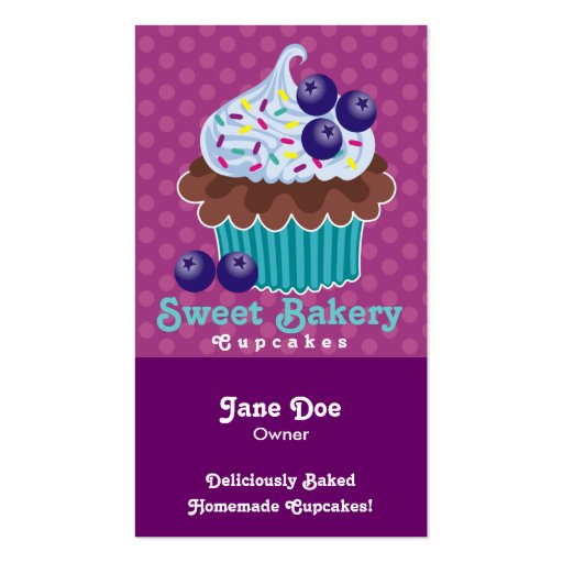 Blueberry Cupcake Business Cards TBA (front side)